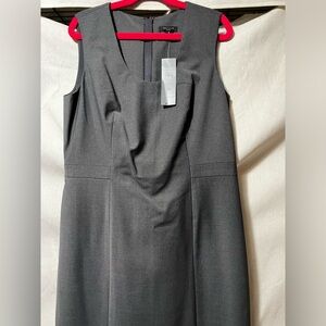 Ann Taylor Gray Sheath Dress V-neck Sleeveless